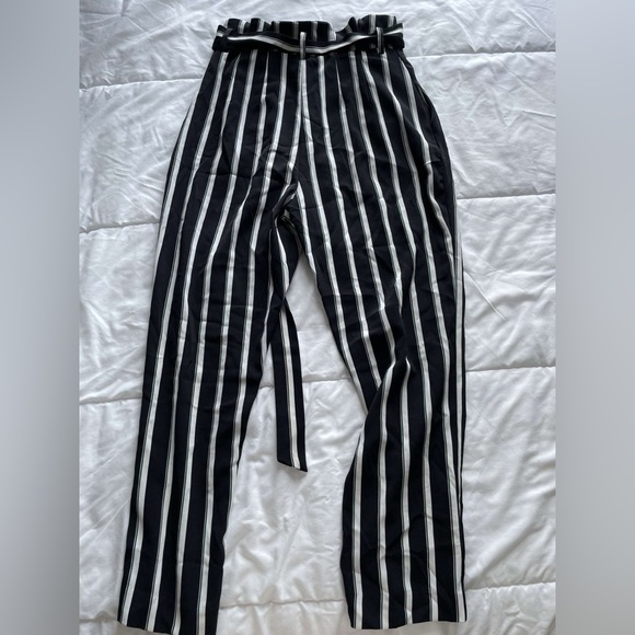 Black and White Striped Men's Pants - Picture 2 of 3